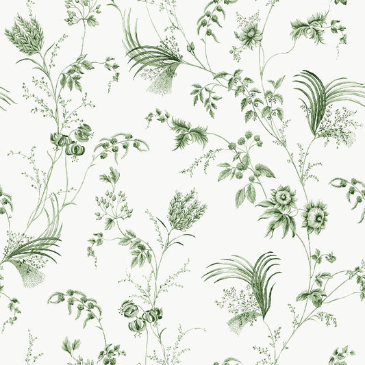 Floral Lace Wallpaper- Green