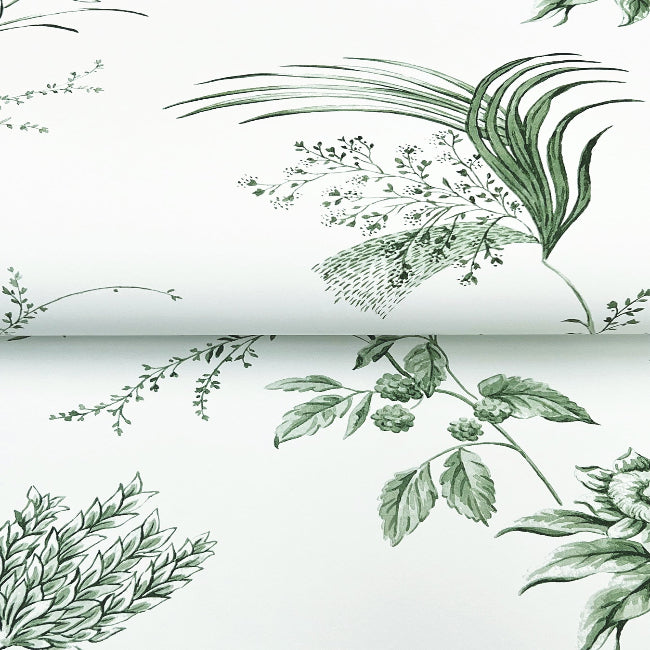 Floral Lace Wallpaper- Green