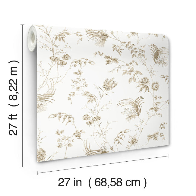 Floral Lace Wallpaper- Taupe
