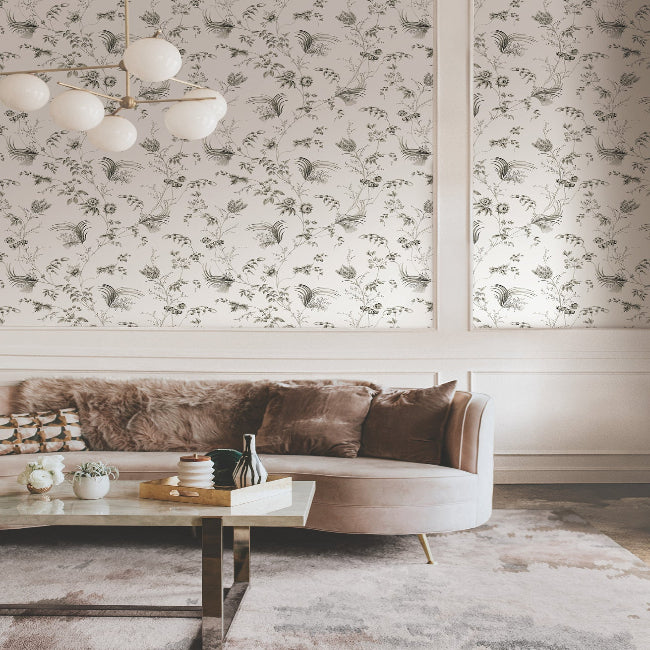 Floral Lace Wallpaper- Black