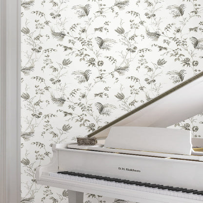 Floral Lace Wallpaper- Black