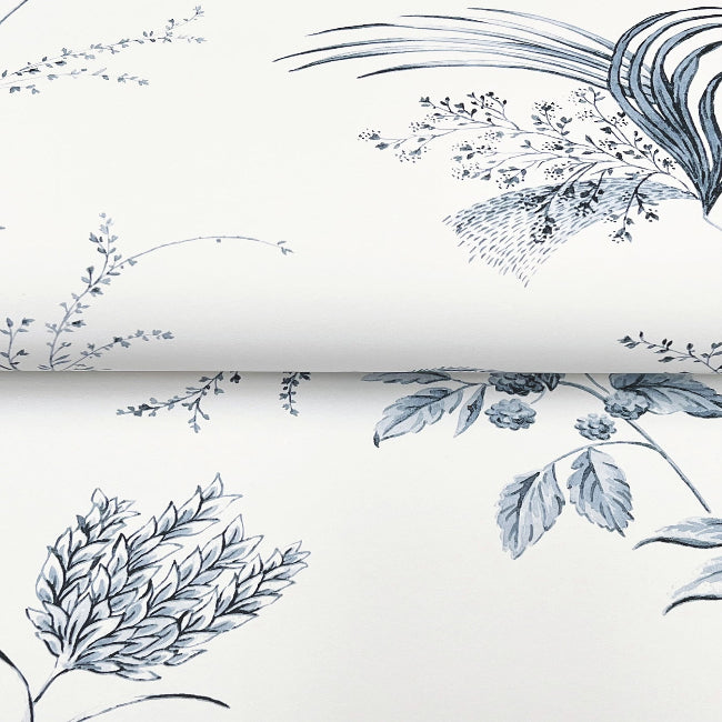 Floral Lace Wallpaper- Navy