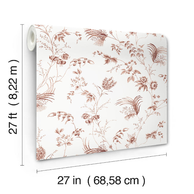 Floral Lace Wallpaper- Brick
