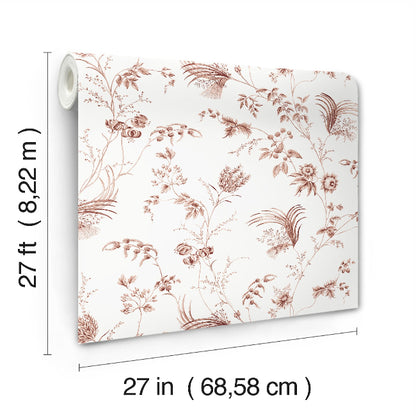 Floral Lace Wallpaper- Brick