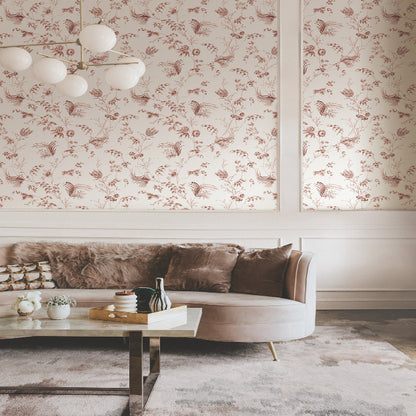 Floral Lace Wallpaper- Brick