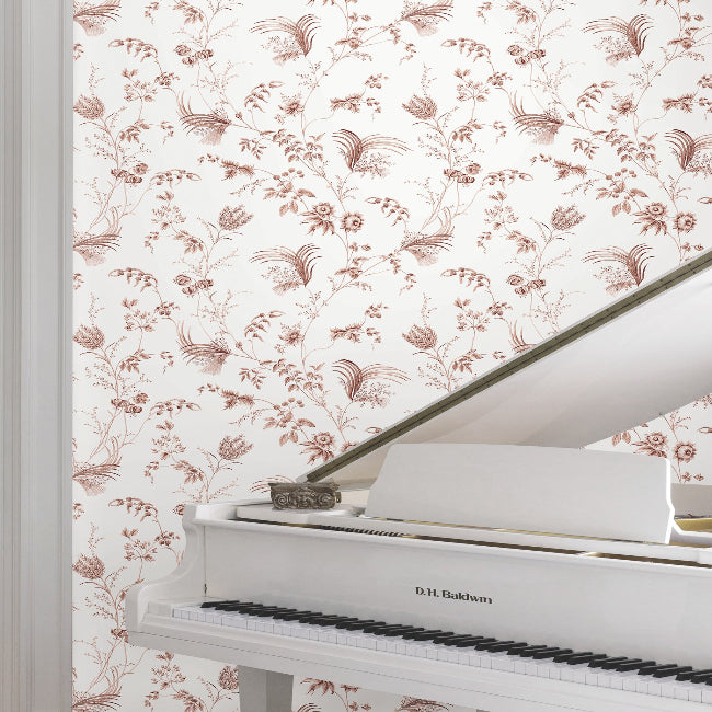 Floral Lace Wallpaper- Brick