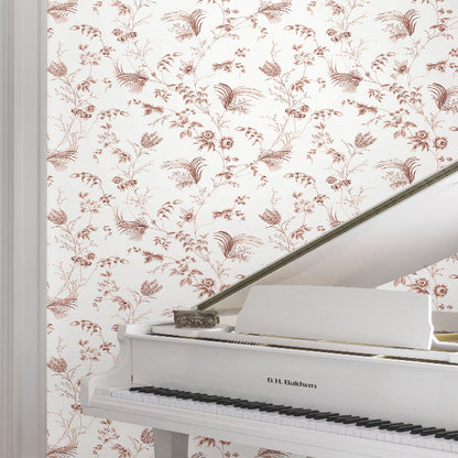 Floral Lace Wallpaper- Brick