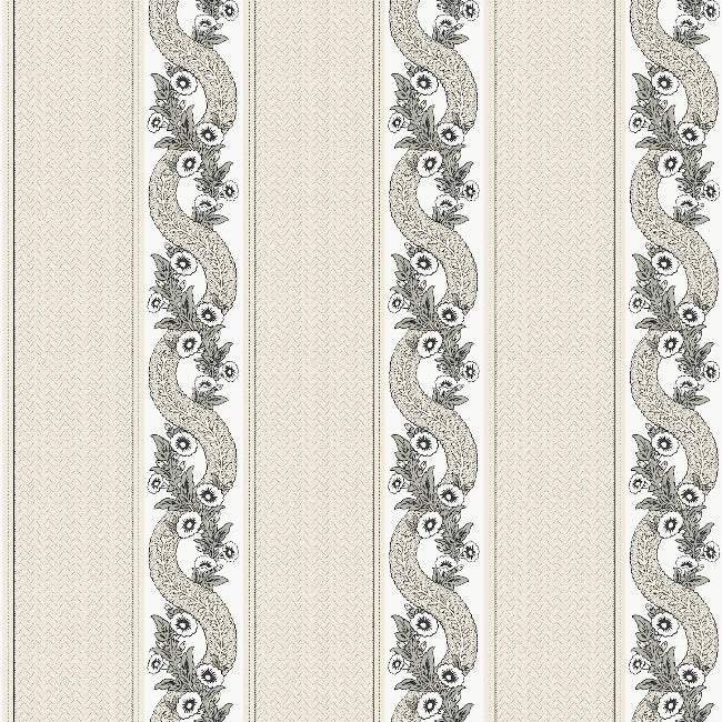 Abbey's Garland Wallpaper- Black & White