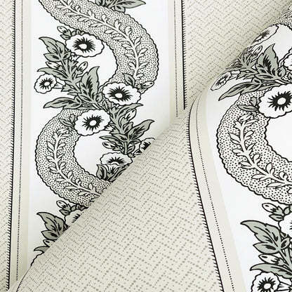 Abbey's Garland Wallpaper- Black & White