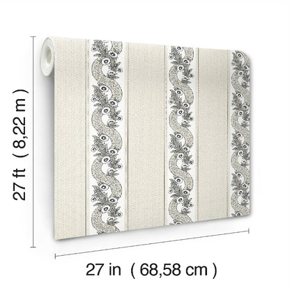 Abbey's Garland Wallpaper- Black & White