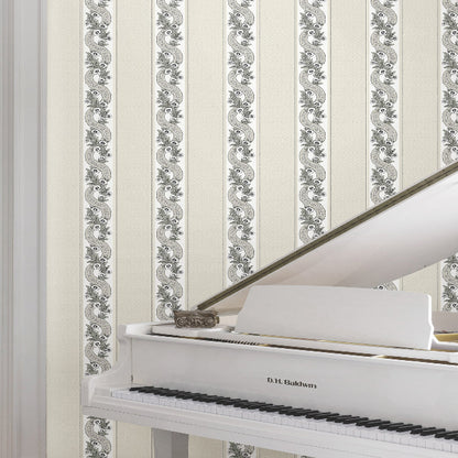 Abbey's Garland Wallpaper- Black & White