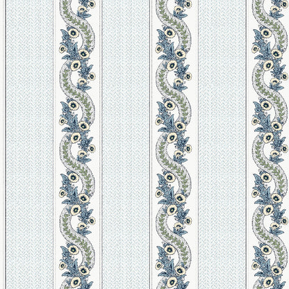 Abbey's Garland Wallpaper- Aqua