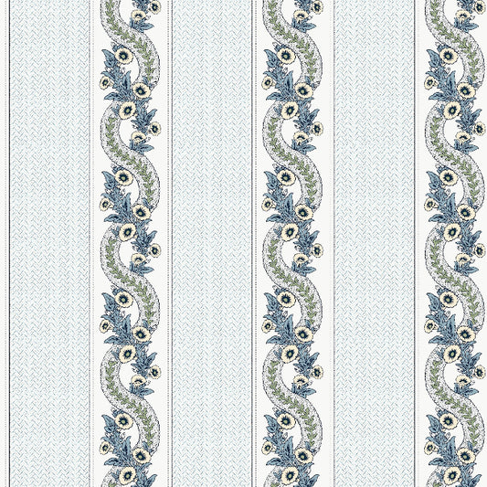 Abbey's Garland Wallpaper- Aqua