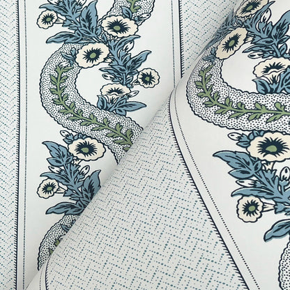 Abbey's Garland Wallpaper- Aqua