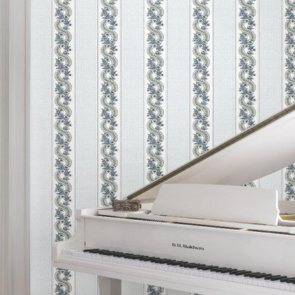 Abbey's Garland Wallpaper- Aqua