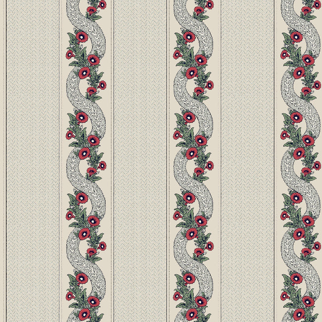 Abbey's Garland Wallpaper- Ruby