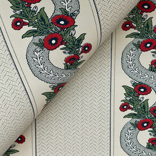Abbey's Garland Wallpaper- Ruby