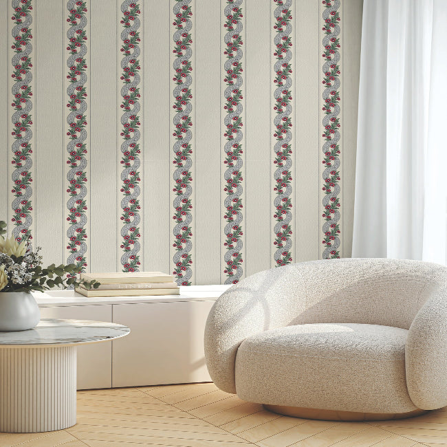 Abbey's Garland Wallpaper- Ruby