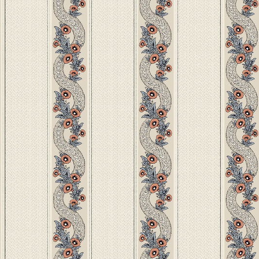 Abbey's Garland Wallpaper- Coral
