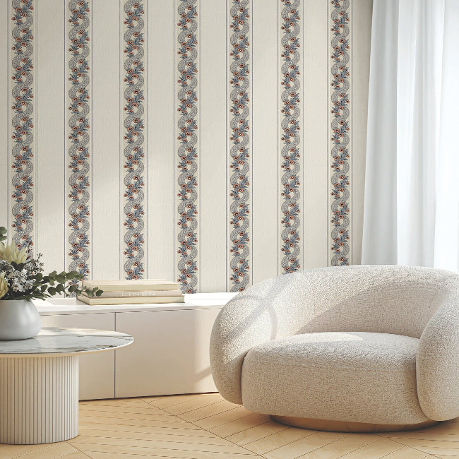 Abbey's Garland Wallpaper- Coral