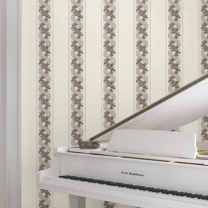 Abbey's Garland Wallpaper- Coral