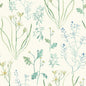 Alpine Botanical Wallpaper- Blue