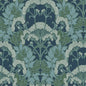 Yarrow Nouveau Wallpaper- Blue Mix/Green