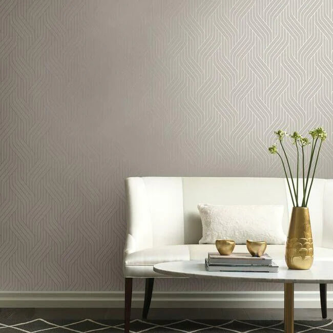 Ebb And Flow Wallpaper (White/silver)