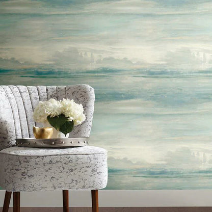Soothing Mists Scenic Premium Peel and Stick Wallpaper (Blue)