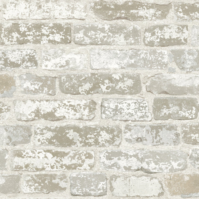 Brick Alley Wallpaper- Ash