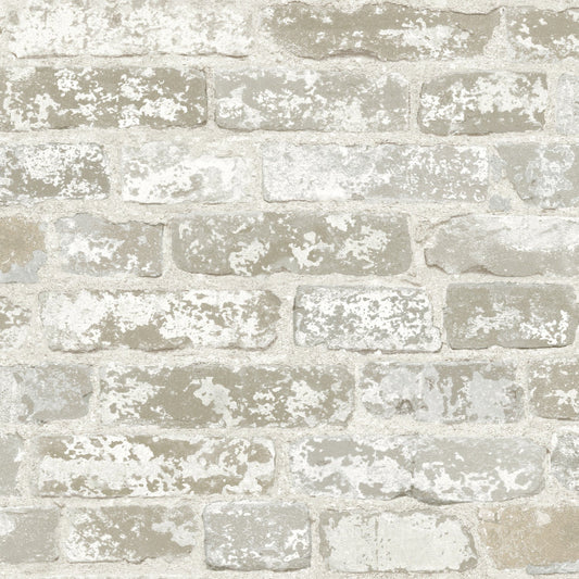 Brick Alley Wallpaper- Ash