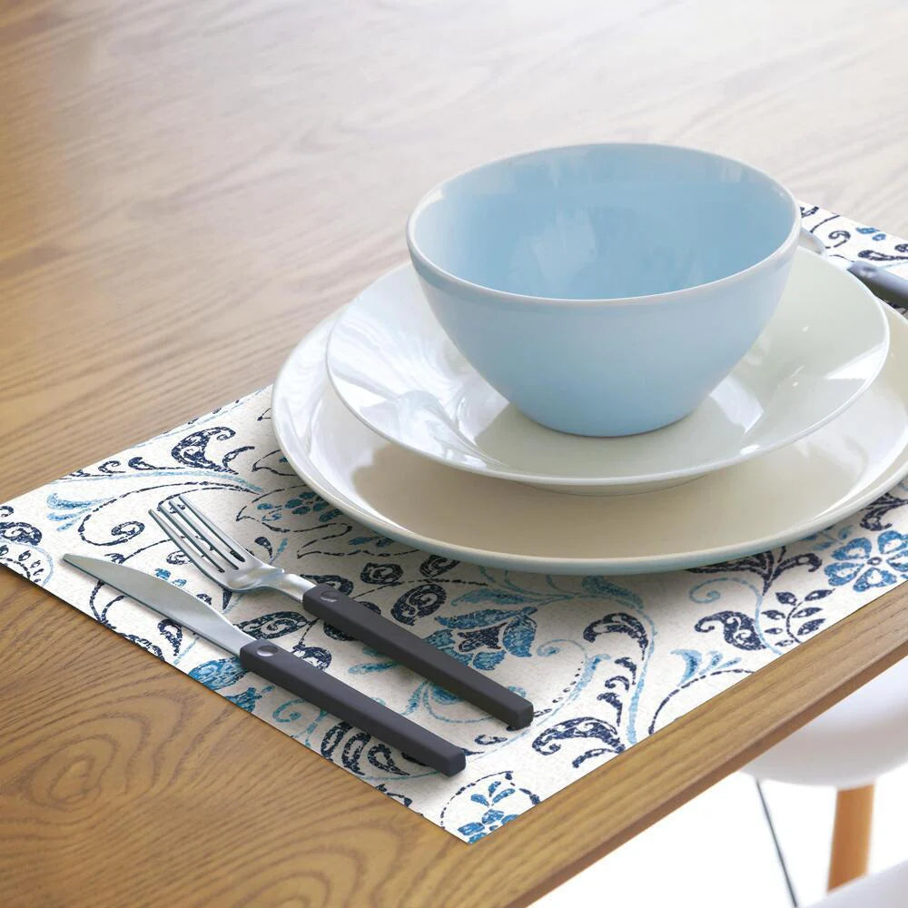 Persian Damask Peel and Stick Wallpaper (Blue)