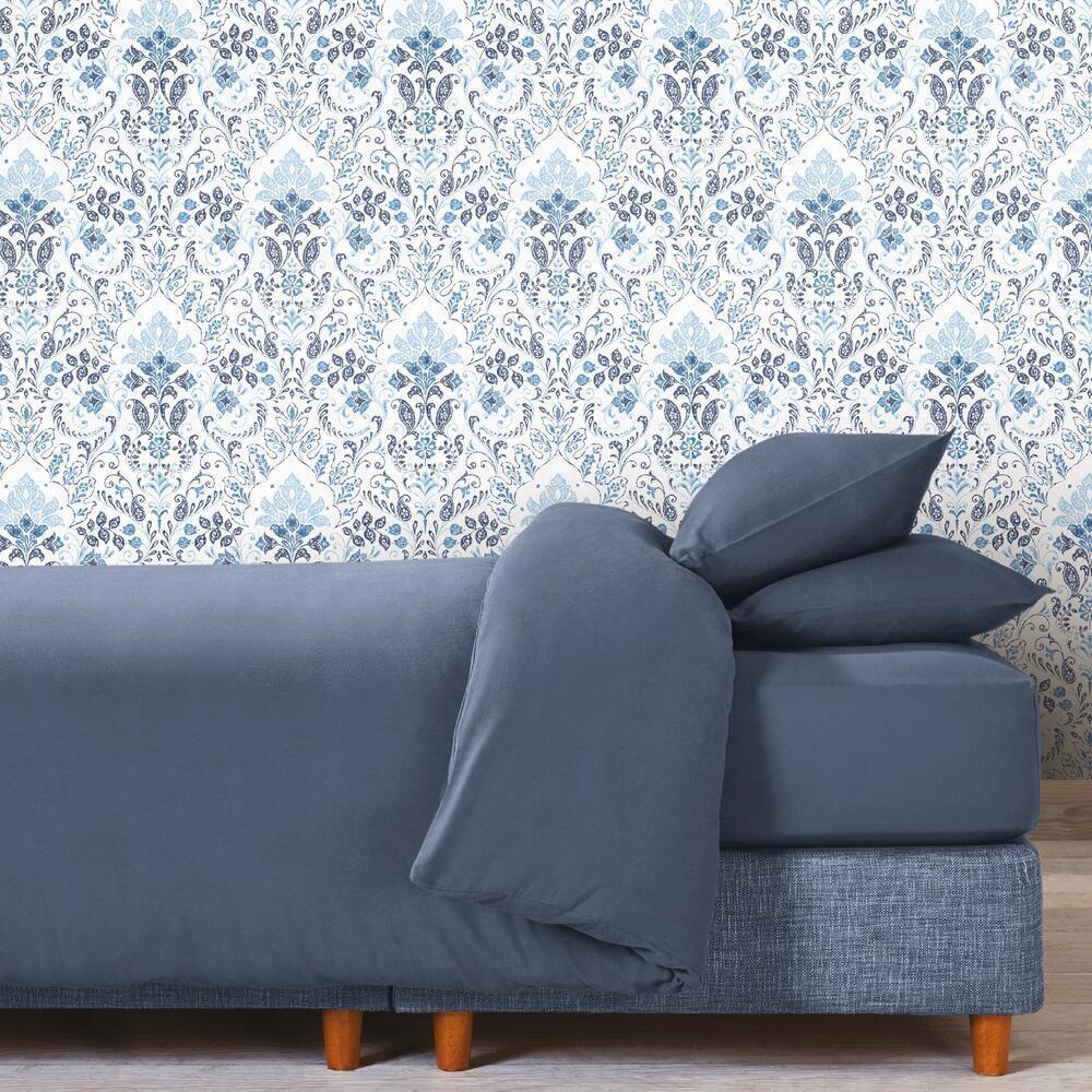 Persian Damask Peel and Stick Wallpaper (Blue)