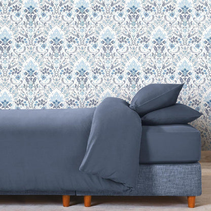 Persian Damask Peel and Stick Wallpaper (Blue)