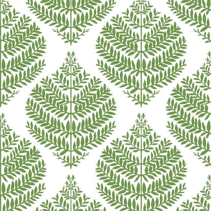 Hygge Fern Damask Peel and Stick Wallpaper (Green)