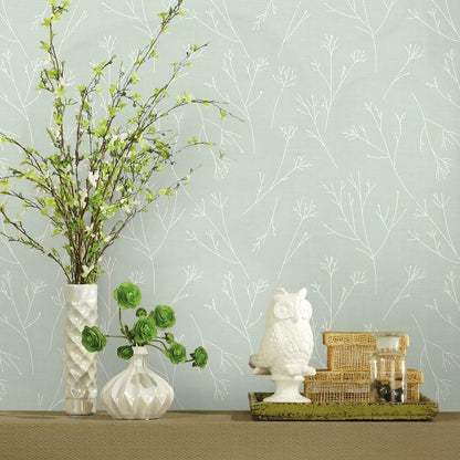 Twigs Peel and Stick Wallpaper (Green)