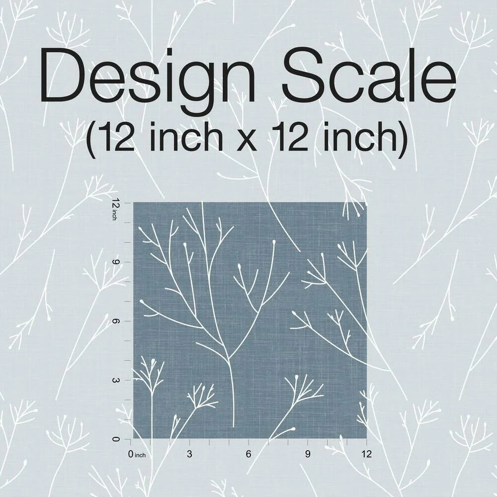 Twigs Peel and Stick Wallpaper (Blue)