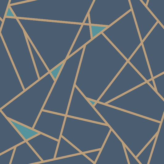 Prismatic Wallpaper- Navy/Gold
