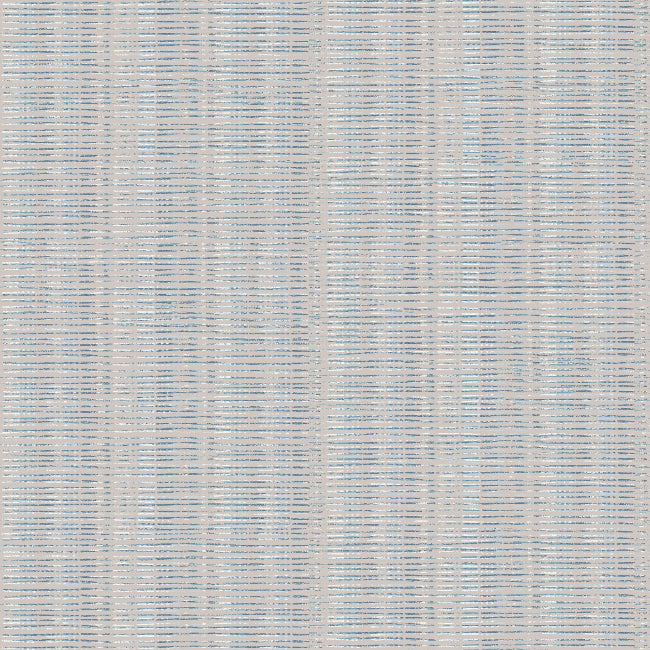 Broken Boucle Stripe Wallpaper- Putty/Blue Mix
