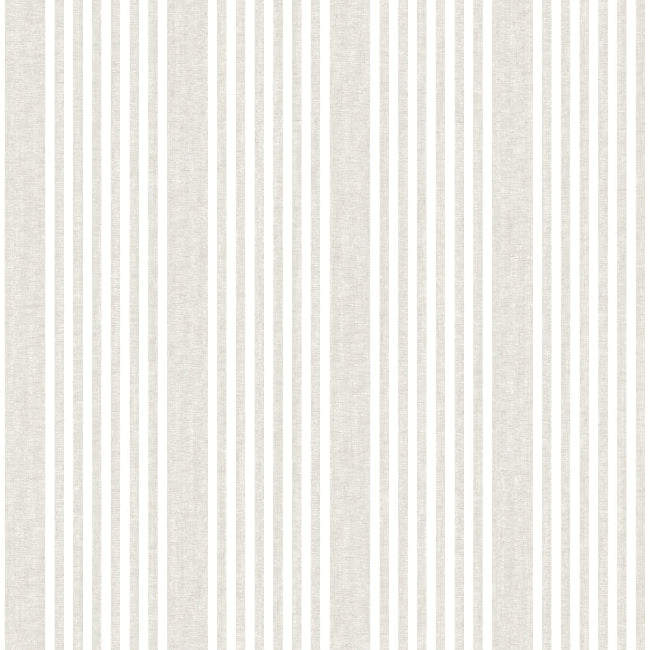 French Linen Stripe Wallpaper- Soft Linen