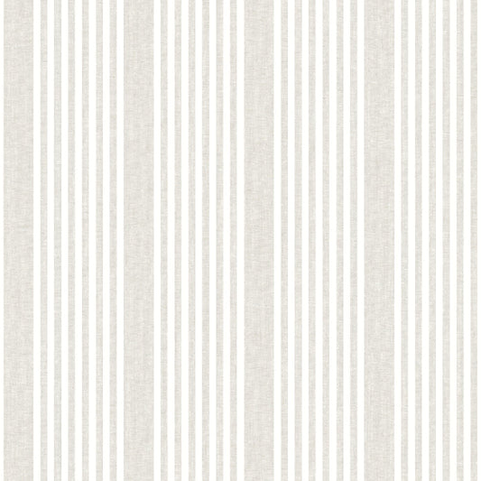 French Linen Stripe Wallpaper- Soft Linen