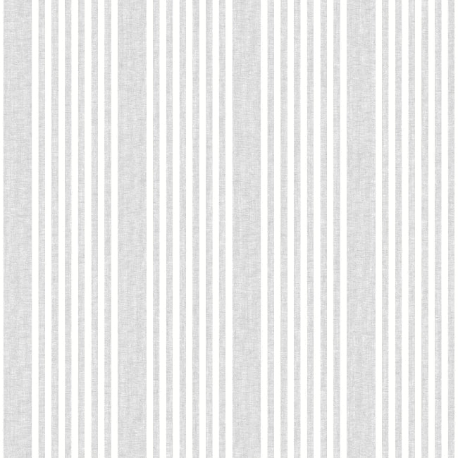 French Linen Stripe Wallpaper- Arctic Gray