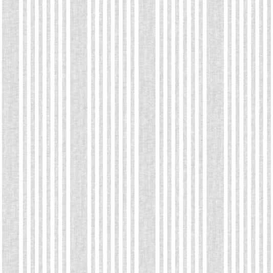 French Linen Stripe Wallpaper- Arctic Gray