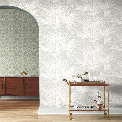 Palmetto Wallpaper- Grey