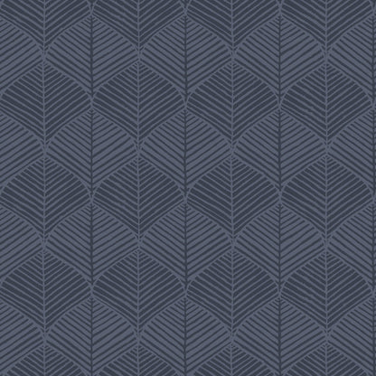 Palm Thatch Wallpaper- Navy