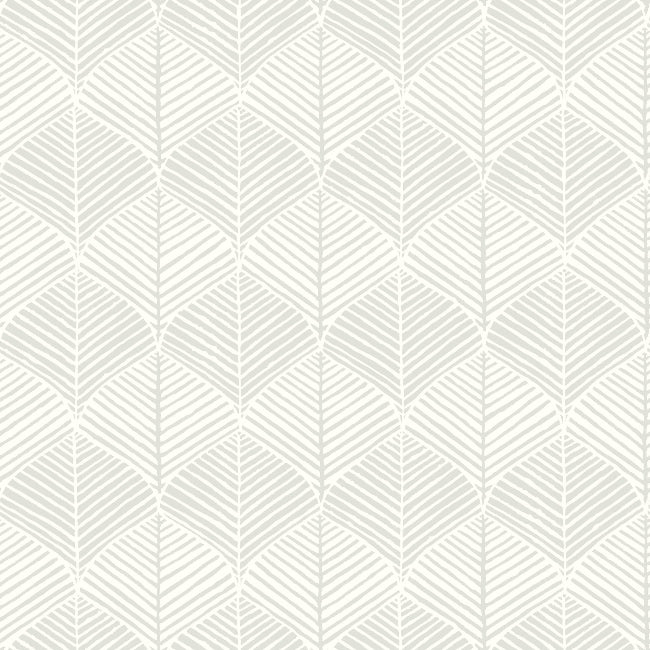 Palm Thatch Wallpaper- White/Grey