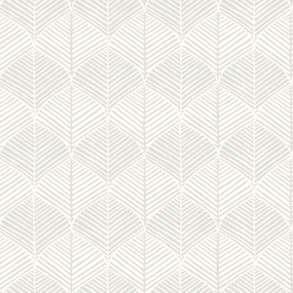 Palm Thatch Wallpaper- White/Grey