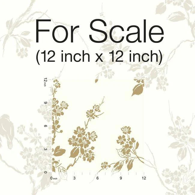 Imperial Blossoms Branch Wallpaper (Gold Metallic)