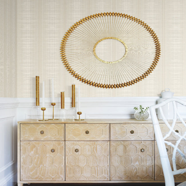 Silk Weave Stripe Wallpaper- Stone