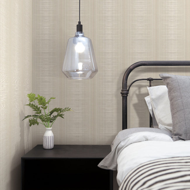 Silk Weave Stripe Wallpaper- Stone